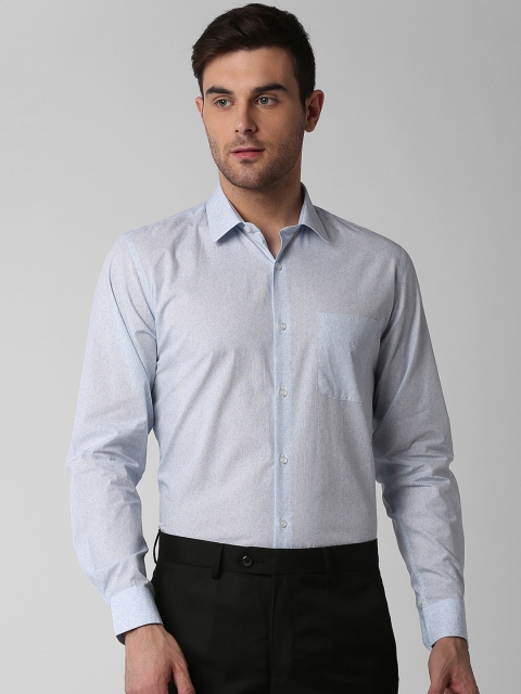 Peter England Men Blue Slim Fit Printed Formal Shirt
