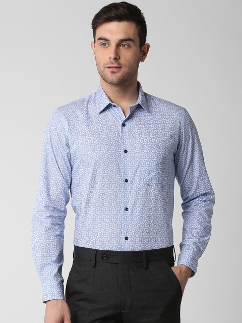 

Peter England Men Blue Slim Fit Printed Formal Shirt