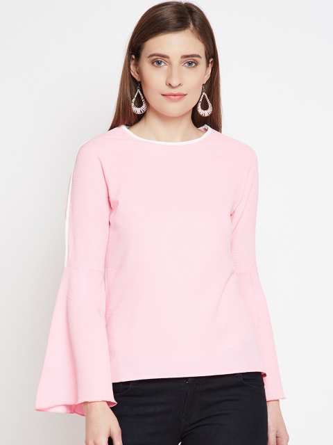 

Taanz Women Pink Solid A-Line Top