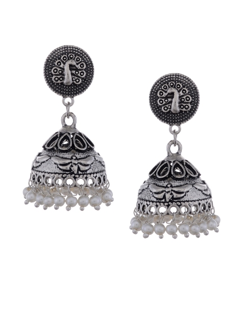 

Silvermerc Designs Silver-Plated Dome Shaped Jhumkas