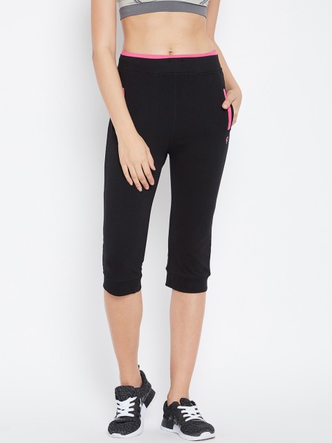 

C9 Women Black Solid Regular Fit Capris
