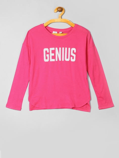 

GAP Girls Pink Full Sleeve Glitter Appliqued Top