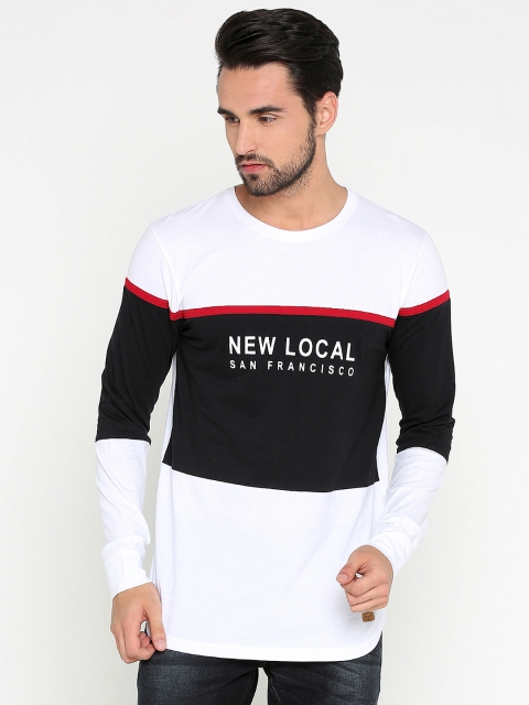 

Maniac Men White Colourblocked Round Neck T-shirt