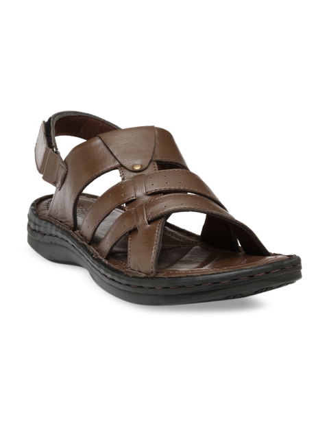 

Teakwood Leathers Men Brown Leather Comfort Sandals