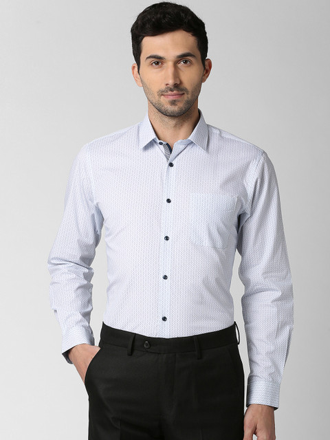 

Peter England Men Blue Slim Fit Printed Formal Shirt