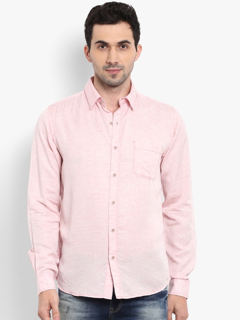 

Mufti Men Pink Slim Fit Solid Casual Shirt
