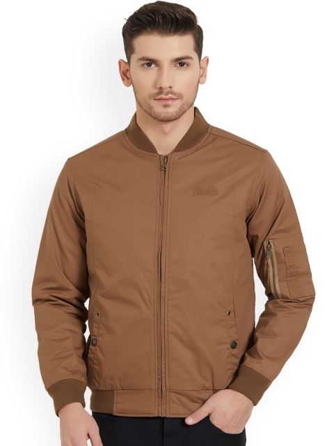 

Status Quo Men Brown Solid Lightweight Bomber Jacket