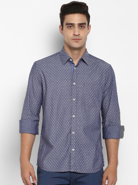 

Parx Men Blue Slim Fit Printed Casual Shirt