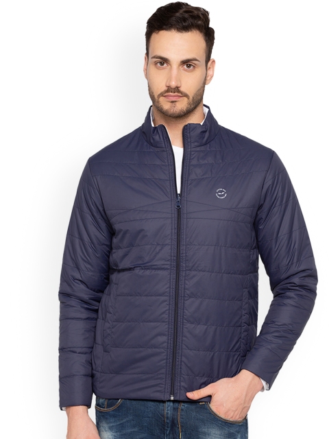 

Status Quo Men Blue Solid Reversible Puffer Jacket