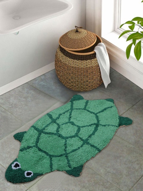 

S9home by Seasons Kids Green Turtle-Shaped Anti-Skid Bath Rug