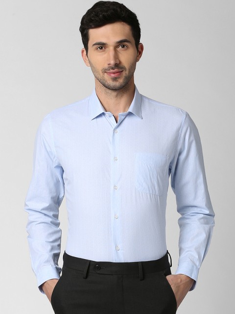

Peter England Men Blue Slim Fit Self Design Formal Shirt