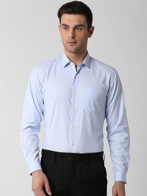 

Peter England Men Blue Regular Fit Self Design Formal Shirt