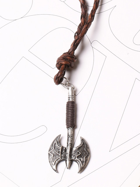 

Dare by Voylla Men Silver-Toned & Brown Rhodium-Plated Handcrafted Necklace