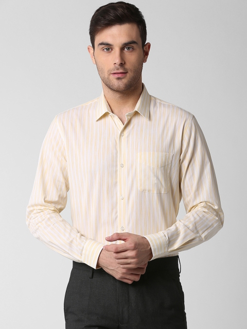 

Peter England Men Yellow Slim Fit Striped Formal Shirt