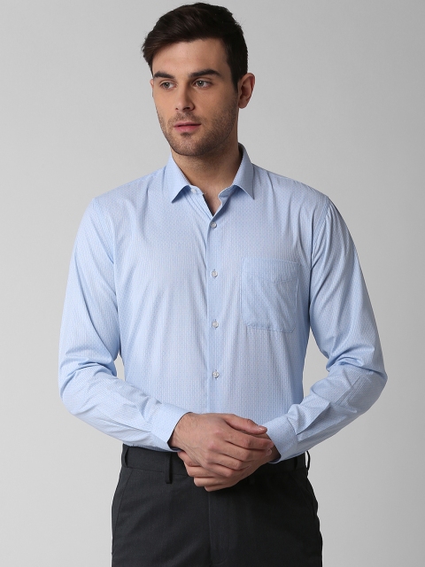 

Peter England Men Blue Slim Fit Self Design Formal Shirt