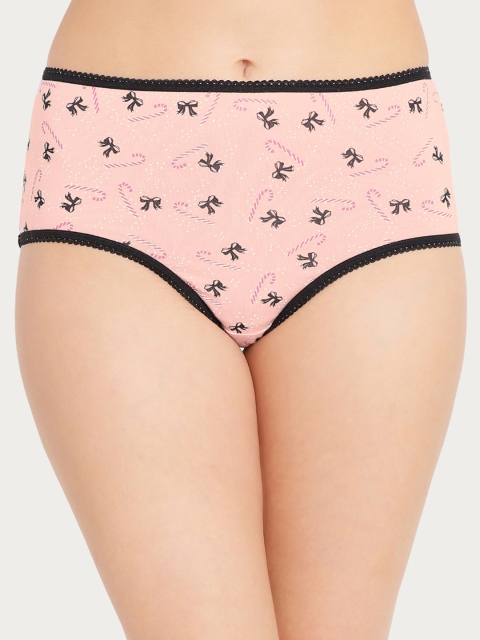 

Clovia Women Pink Printed Hipster Briefs PN2882P22XL