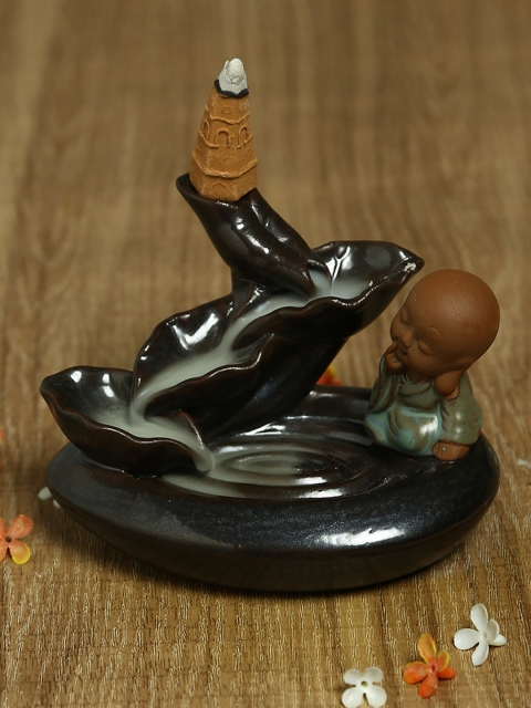 

Aapno Rajasthan Brown Resin Smoke Fountain with Backflow Incense Cone