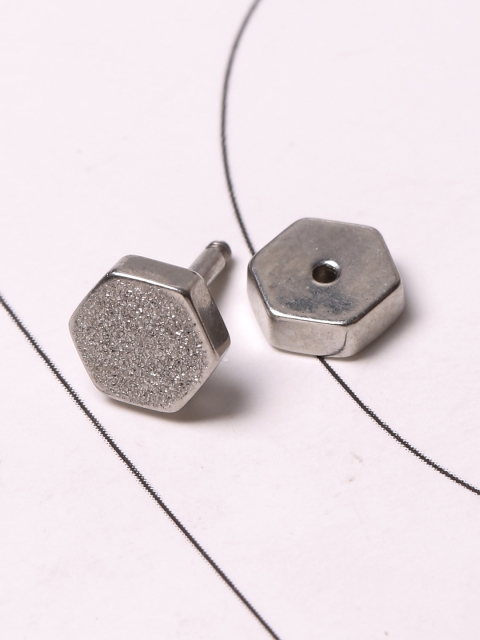 Dare by Voylla Men Silver-Toned Geometric Studs