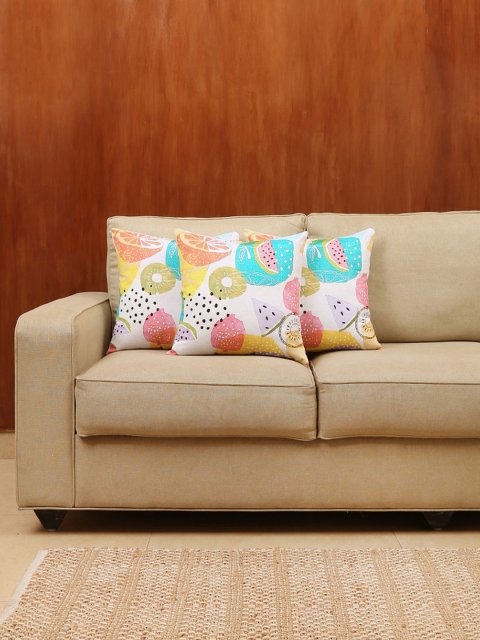 

House This Purple Set of 3 Abstract Square Cushion Covers