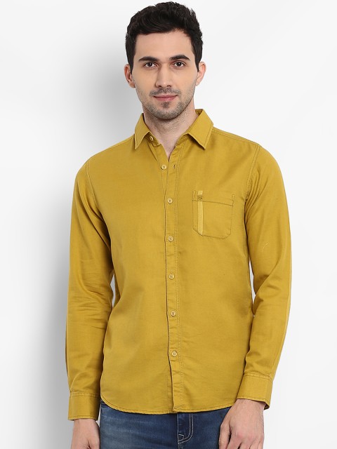 

Mufti Men Lime Green Slim Fit Solid Casual Shirt