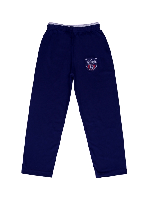 

SWEET ANGEL Kids Navy Blue Solid Straight-Fit Trackpants