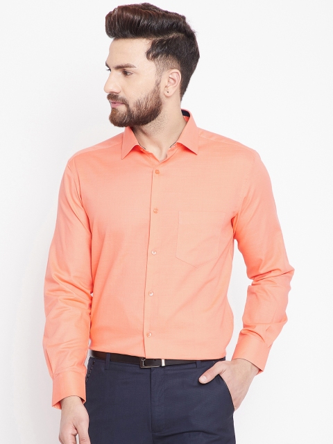 

Canary London Men Peach-Coloured Slim Fit Solid Formal Shirt