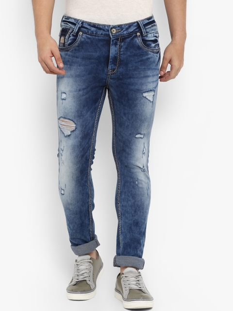 

Mufti Men Blue Regular Fit Mid-Rise Mildly Distressed Stretchable Jeans