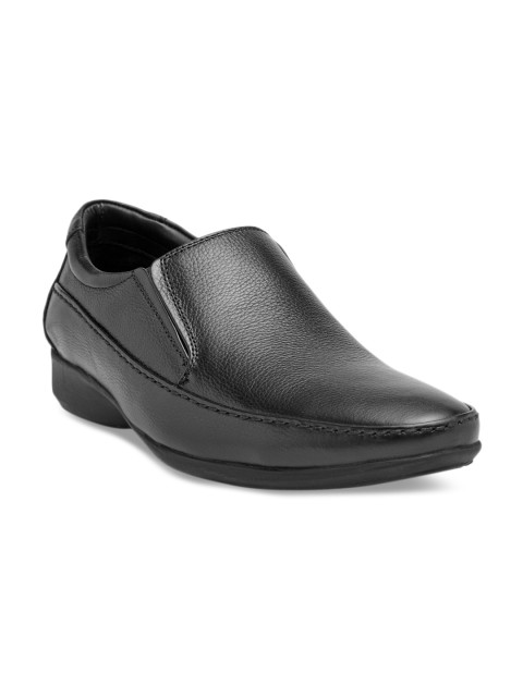 

Teakwood Leathers Men Black Leather Formal Slip-Ons