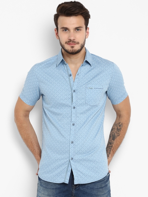 

Mufti Men Blue Slim Fit Printed Casual Shirt