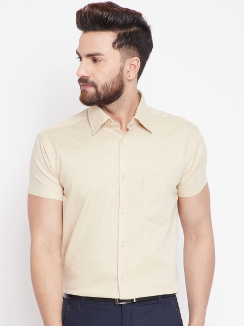 

Canary London Men Beige Regular Fit Solid Formal Shirt