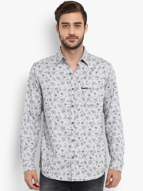 

Mufti Men Grey Slim Fit Printed Casual Shirt