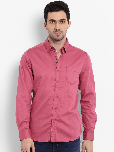

Mufti Men Pink Slim Fit Solid Casual Shirt