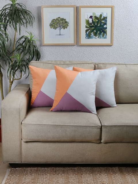 

House This Multicoloured Set of 3 Geometric Square Cushion Covers, Multi