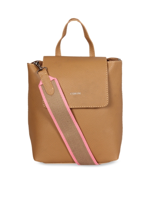 

ESBEDA Tan Brown Textured Shoulder Bag