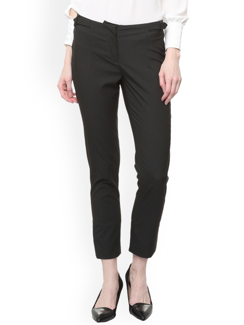 

Allen Solly Woman Black Regular Fit Solid Cigarette Trousers
