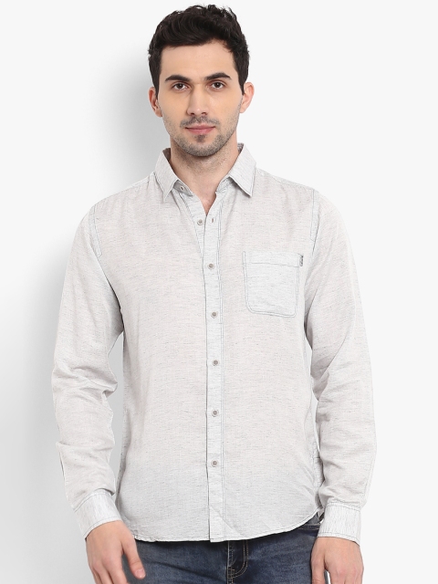 

Mufti Men Grey Slim Fit Solid Casual Shirt
