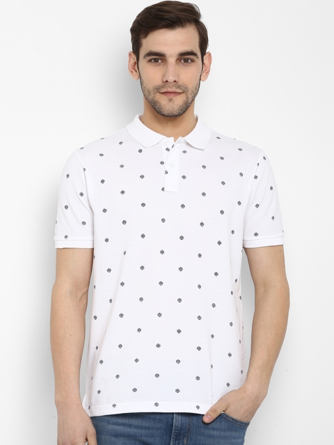 

Red Tape Men White Printed Polo Collar T-shirt