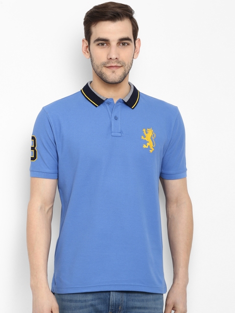 

Red Tape Men Blue Printed Polo Collar T-shirt