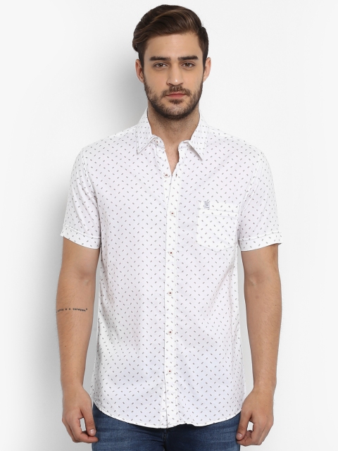 

Mufti Men White Slim Fit Printed Casual Shirt