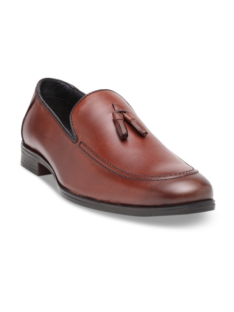 

Teakwood Leathers Men Brown Leather Formal Slip-Ons