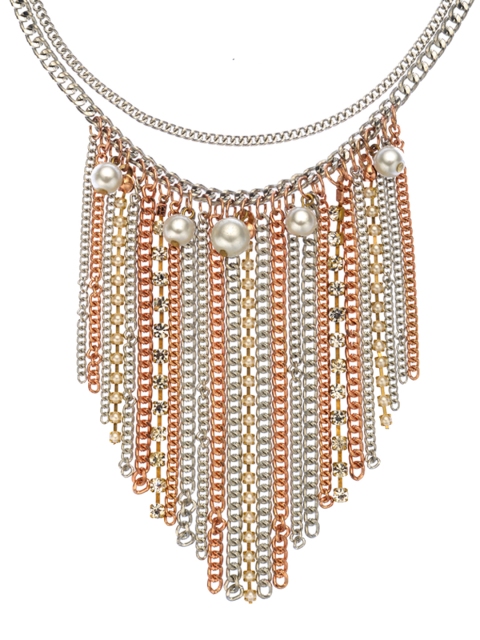 

Foxy Sperks Silver-Toned & Gold-Toned Rose Gold-Plated Choker Necklace
