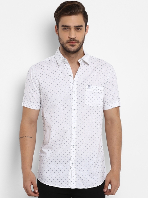 

Mufti Men White Slim Fit Printed Casual Shirt