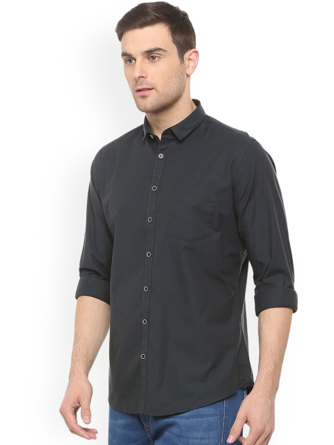 

Van Heusen Sport Men Black Slim Fit Solid Casual Shirt