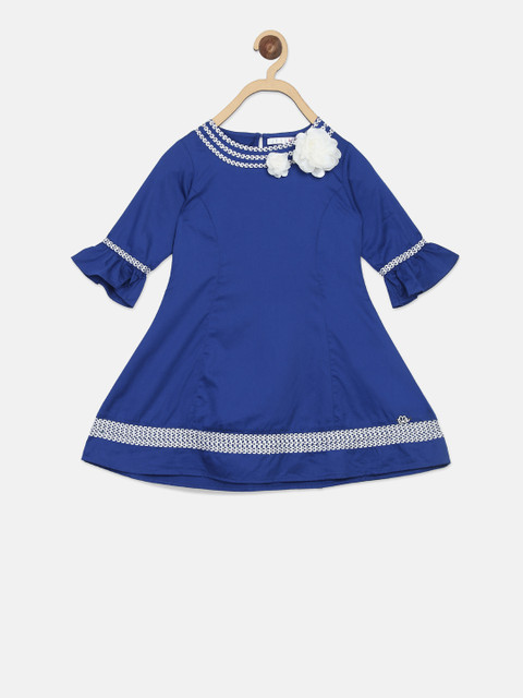 

ELLE Girls Blue Solid A-Line Dress