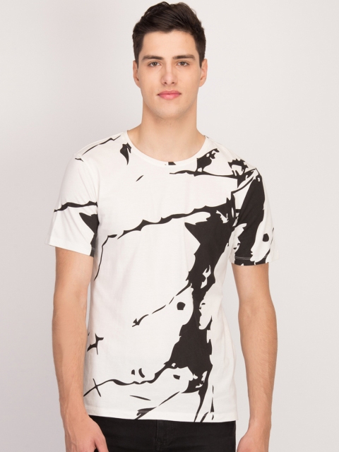 

LA LOFT Men White Printed Round Neck T-shirt