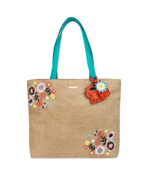 

Chumbak Beige Embroidered Tote Bag