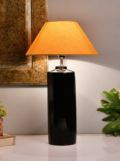 

Homesake Black & Beige Solid Handcrafted Table Lamp with Shade