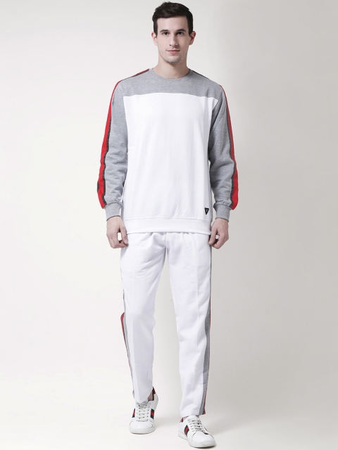 

GRIFFEL Men White & Grey Colourblocked Tracksuit