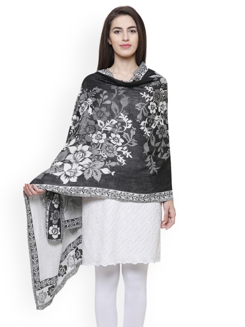

Anekaant Women Black & Grey Woven Design Shawl