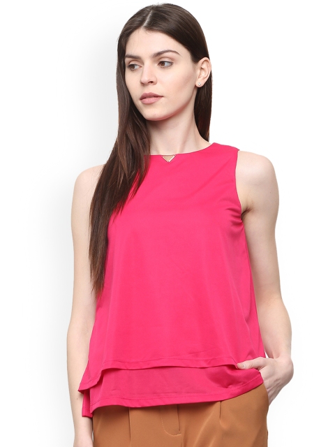 

Allen Solly Woman Pink Solid Tiered Top